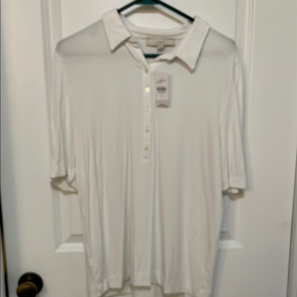 Loft White Polo Shirt